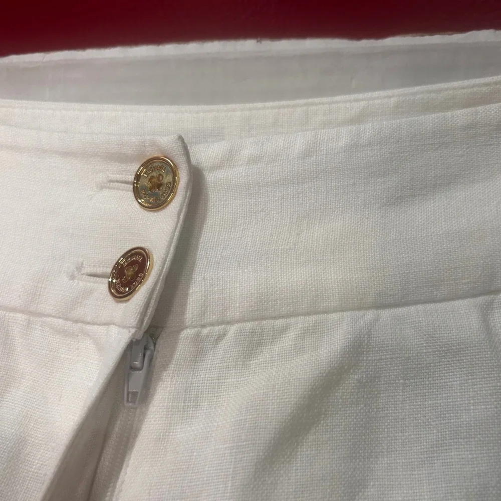 Michael Kors Linen Wide Leg Pants 4 White Coastal Old Money Quiet Luxury